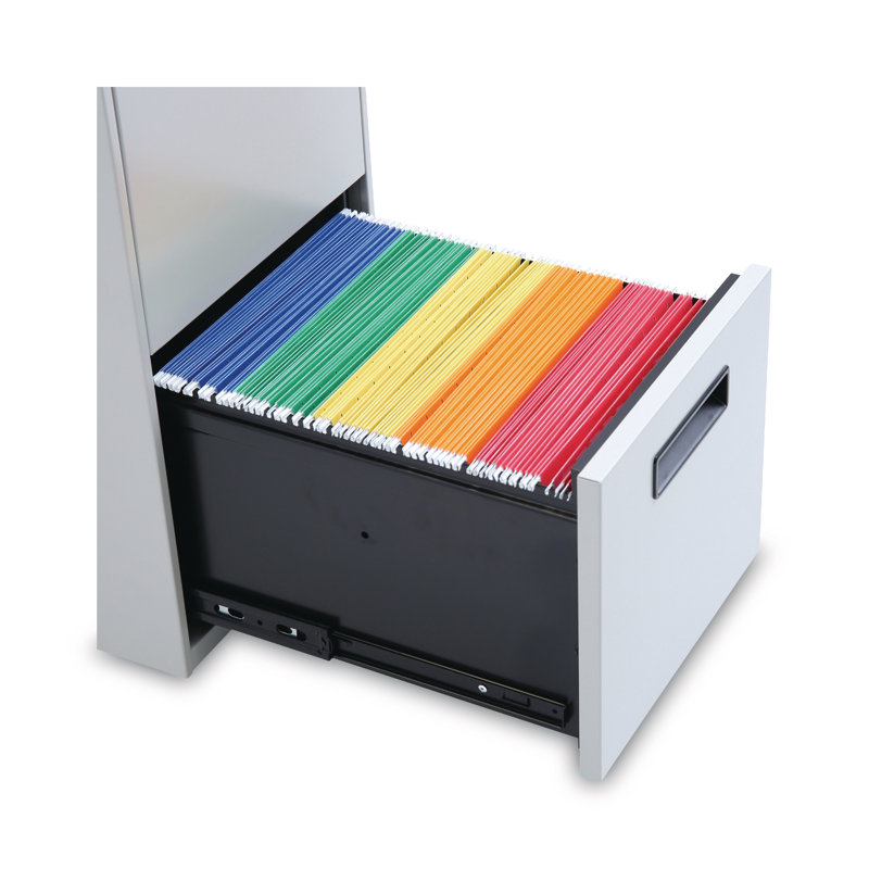 14.96'' Wide 2 -Drawer Mobile Steel File Cabinet, Light grey