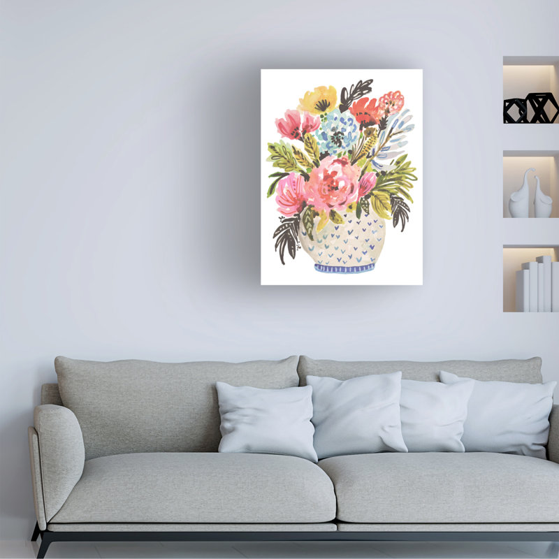 Moderne et contemporain «A Sweet Bouquet» par Karen Fields, H 19 po x l 14 po x P 2 po
