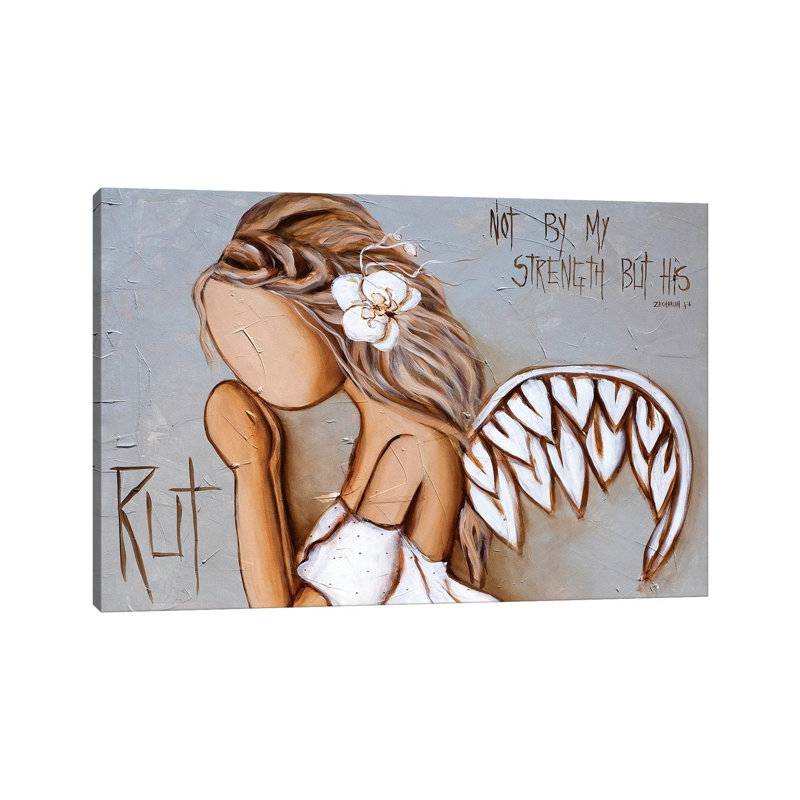 Pas par ma force - impression d'art graphique, Toile tendue, H 26 po x l 40 po x 1,5 po