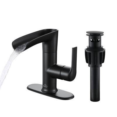 CASAINC Single Handle Black Bathroom Sink Faucet with Built-in Filter -  KCLT0034MB