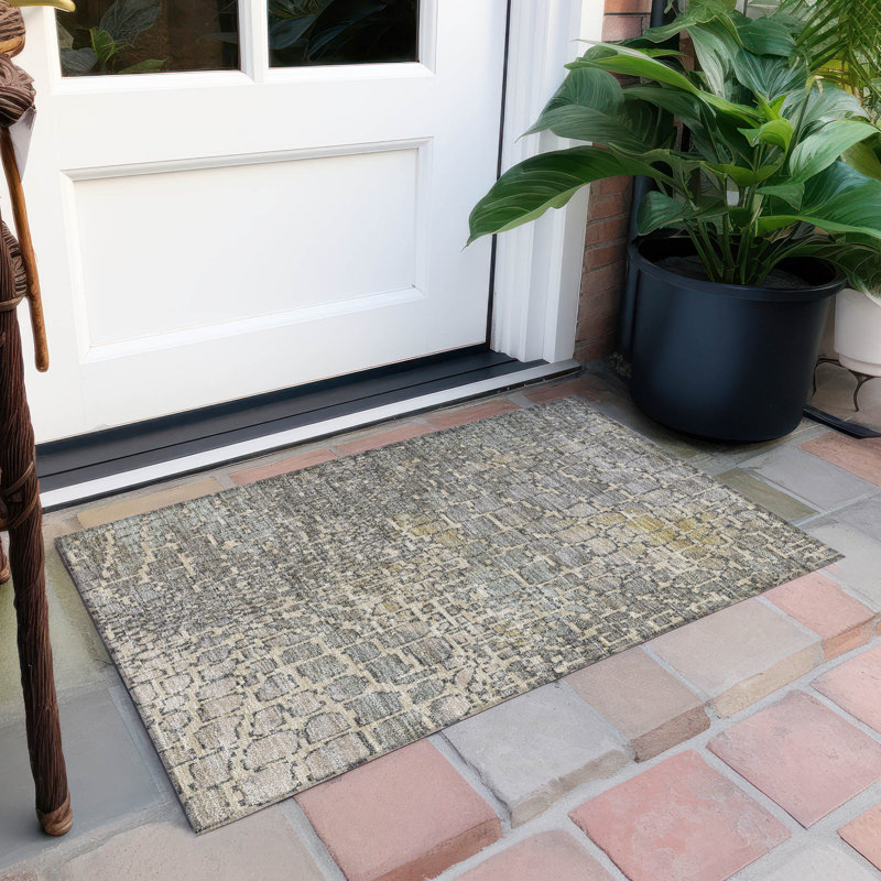 Tapis intérieur / extérieur lavable à la machine Chayden ACN988, Rectangle 1 pi 8 po x 2 pi 6 po