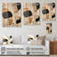 Formes minimalistes rayonnantes de géométrie - Art mural en bois de style Mid-Century sur bois de pin naturel-689431195