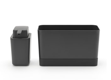 Brabantia Sink Side, Afwasborstel met Zeepreservoir, Dark Grey