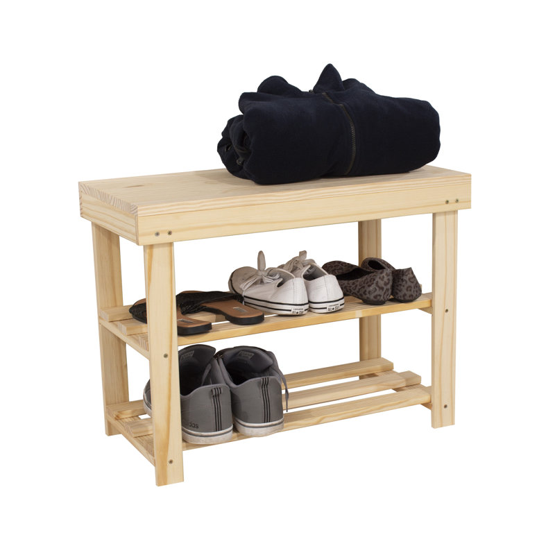 Wooden 6 Pair Shoe Rack, Pre-Sanded Timber