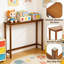 Slim Bamboo Console Table For Narrow Spaces, Solid Full-Piece Tabletop Entryway Sofa Side Table For Hallway Living Room Bedroom