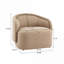 Single Seat Curved Modern Barrel Accent Chair, Boucle Upholstery With Warm Brown Base-345805647