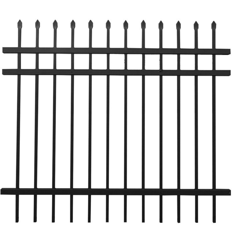 ALEKO 64-Foot Black Steel 8-Panel Straight Top Fence Kit