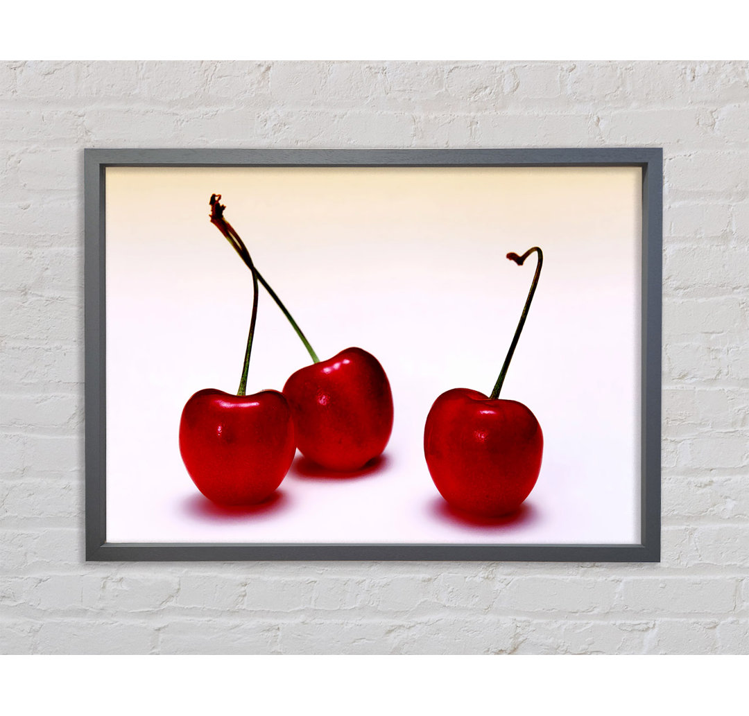 Cherry Trio - Einzelner Bilderrahmen Kunstdrucke auf Leinwand