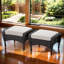 Repose-pieds d'extérieur en osier avec coussin Gaetanino-288057569-317904220