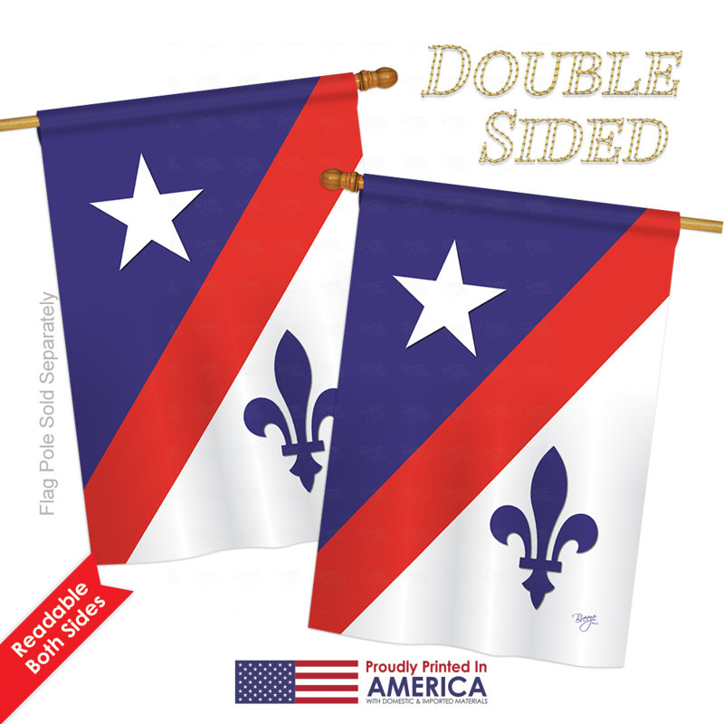 Drapeau de maison / jardin franco-américain en polyester Franco, H 40 po x l 28 po
