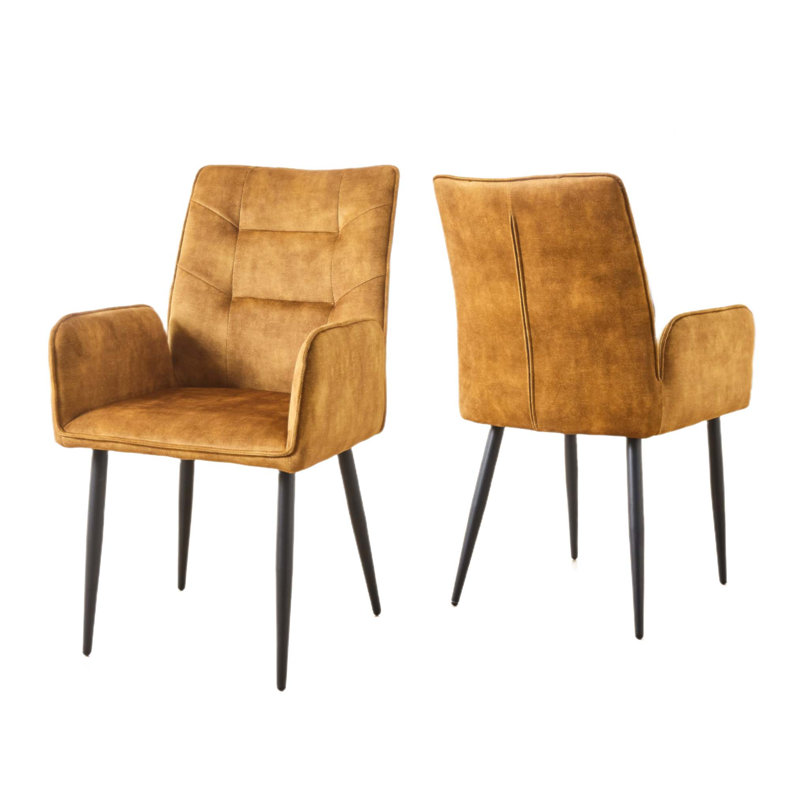 Ensemble de chaises de salle à manger en velours 2 pièces Modern