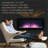 Electric Wall-Mounted Fireplace 41.3” 1500W with Flame Effect, 7 Color Lights | Black | Metal
