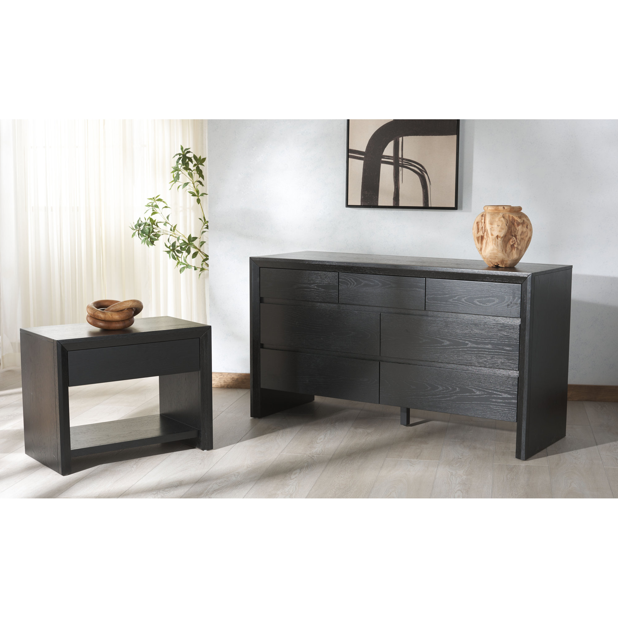 Wyat 2 Piece Bedroom Set, Black