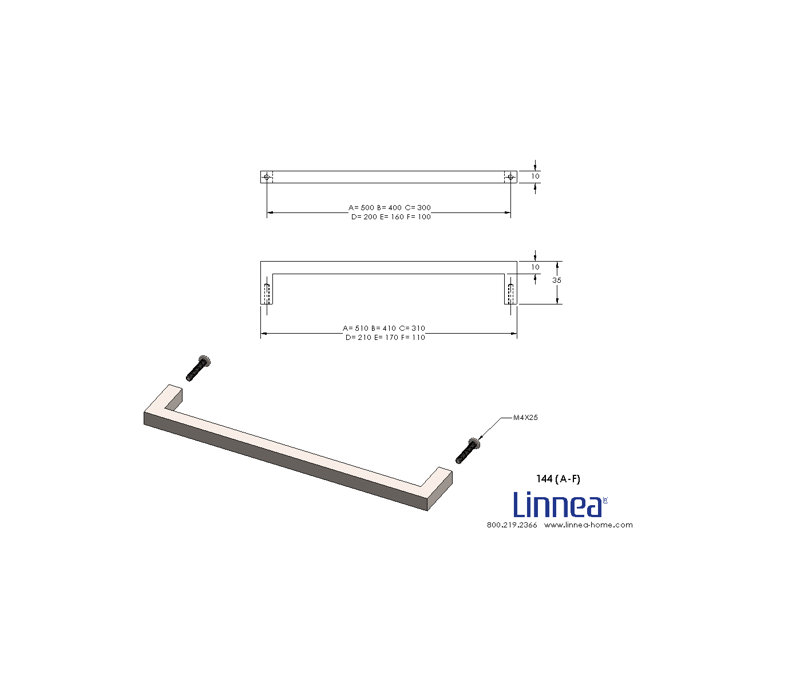 Rectangular Cabinet Pull, Satin Stainless Steel, 3 15/16"