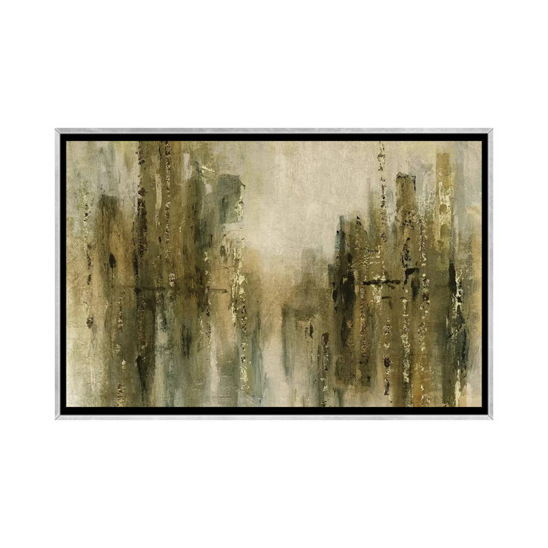 «Gold City Shine» par Carol Robinson, reproduction sur toile, Toile avec cadre argenté, Pas de tapis