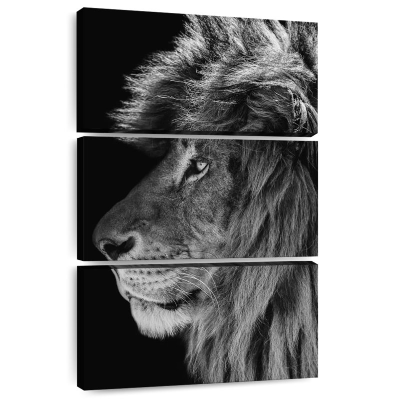 Profil latéral du lion Brampt, H 32 po x l 20 po