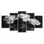 Monochromes noir et blanc roses Bloom III - ensemble de reproductions d'art murales roses