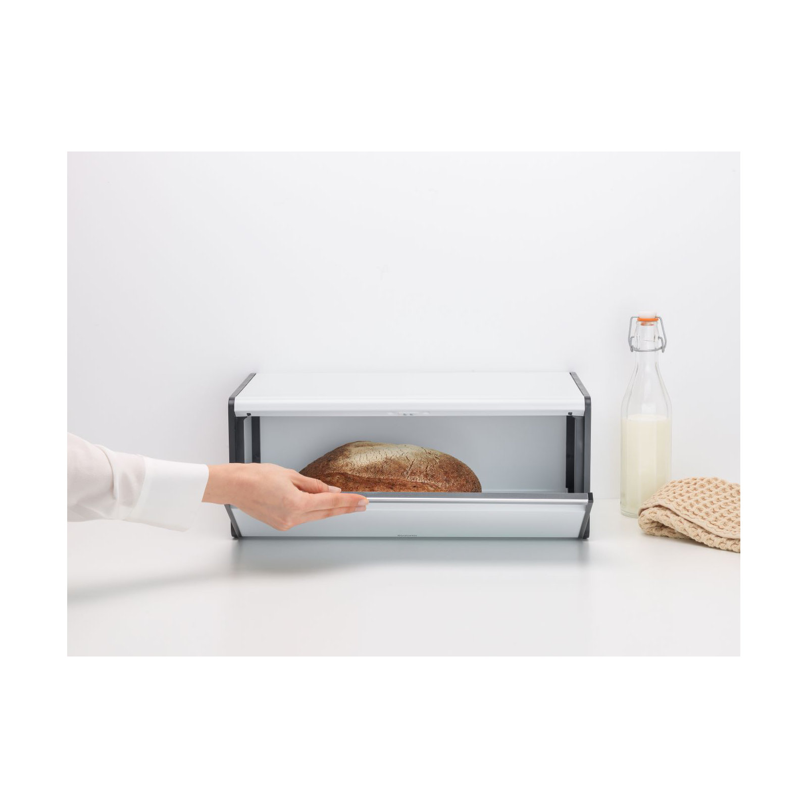 Brabantia Fall Front Bread Box, White