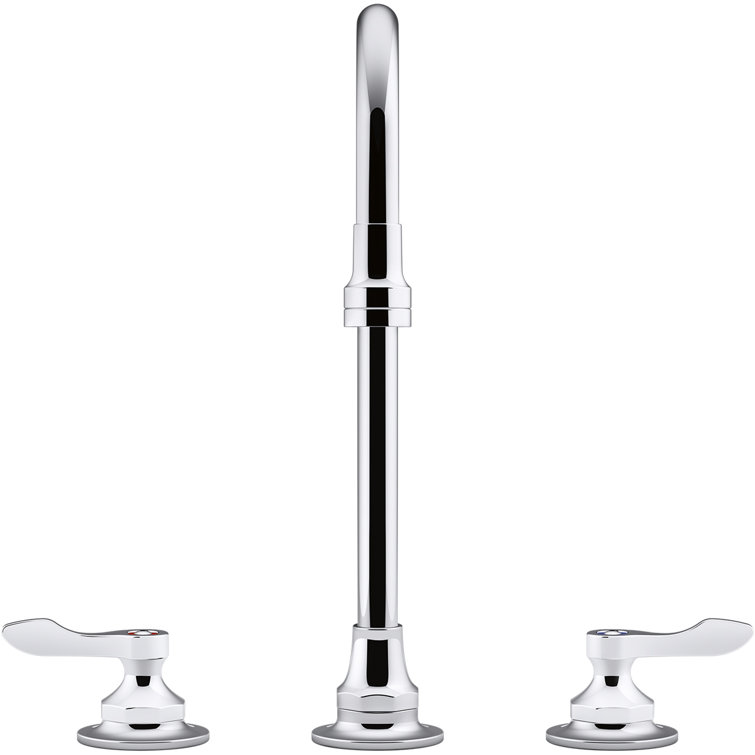 Triton Bowe 0.5 GPM Widespread Bathroom Sink Faucet with Aerated Flow, Gooseneck Spout and Lever Handles, Drain Not Included