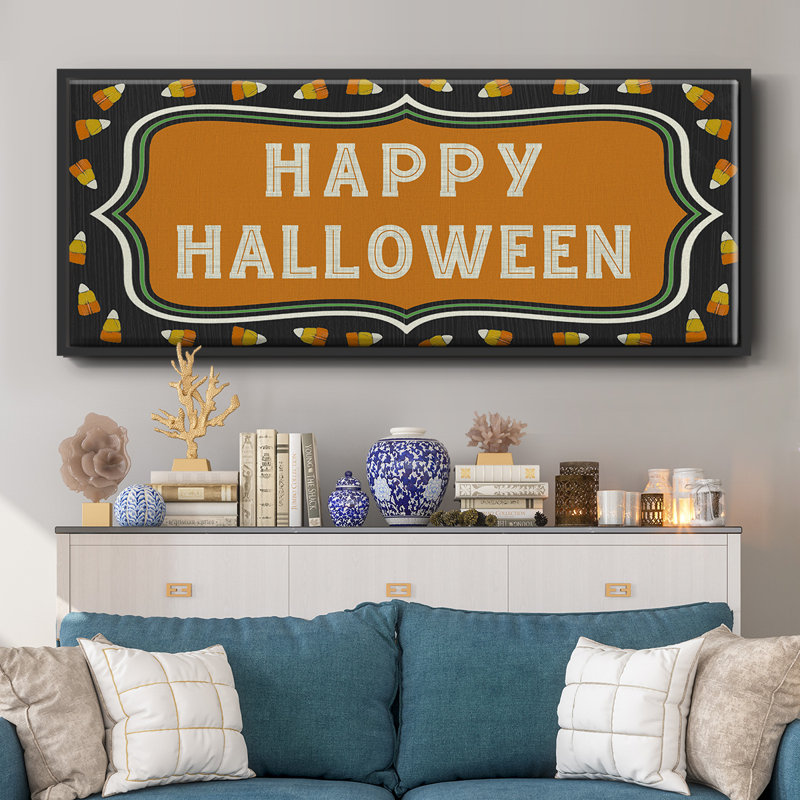 Happy Hallowween - toile encadrée, H 20 po x l 50 po