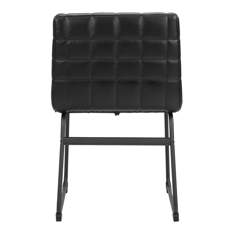 Pago Black Faux Leather Upholstered Side Chair Set