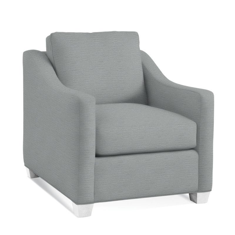 Oliver Chair, Frost White Finish, Light Blue Performance Fabric; 0851-55