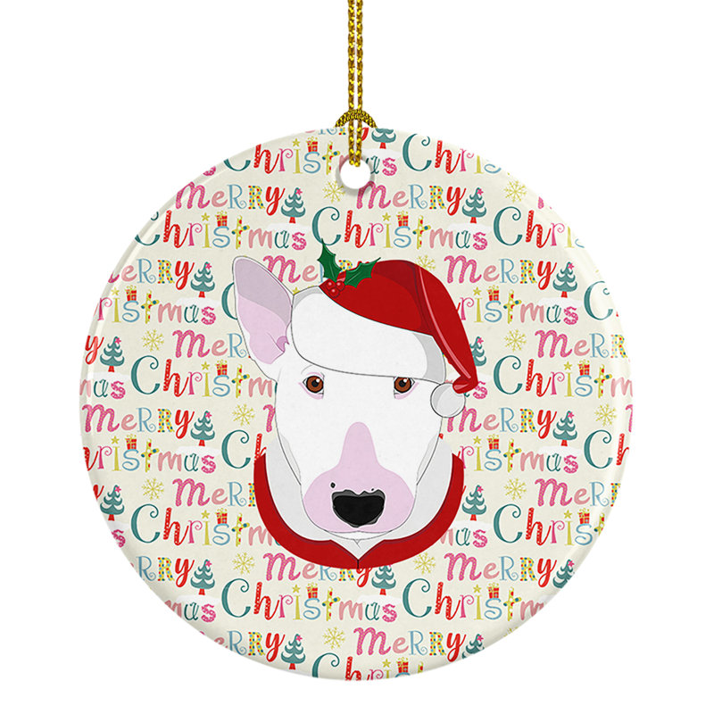 Ornement suspendu Bull Terrier Merry Christmas