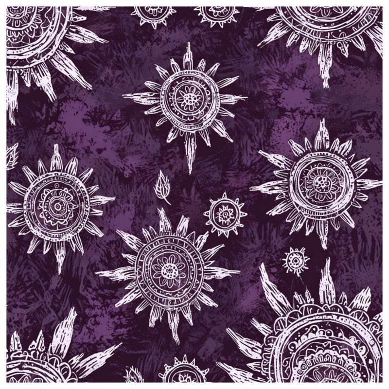 Édredon à motif de soleil mauve, Lit simple