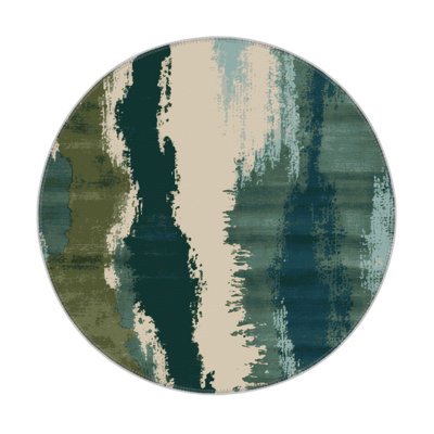 Watercolor Green Indoor and Outdoor Area Rug