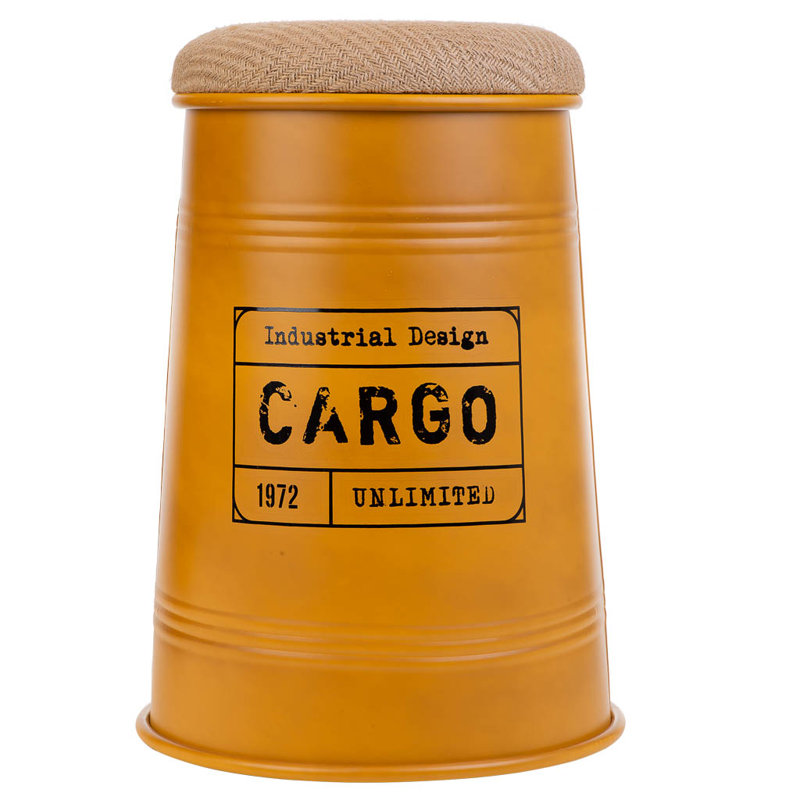 Aenneea 33cm Wide Tufted Cylinder Cube Ottoman, Yellow