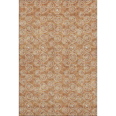 Premium Machine Washable Prisco Terracotta Rug