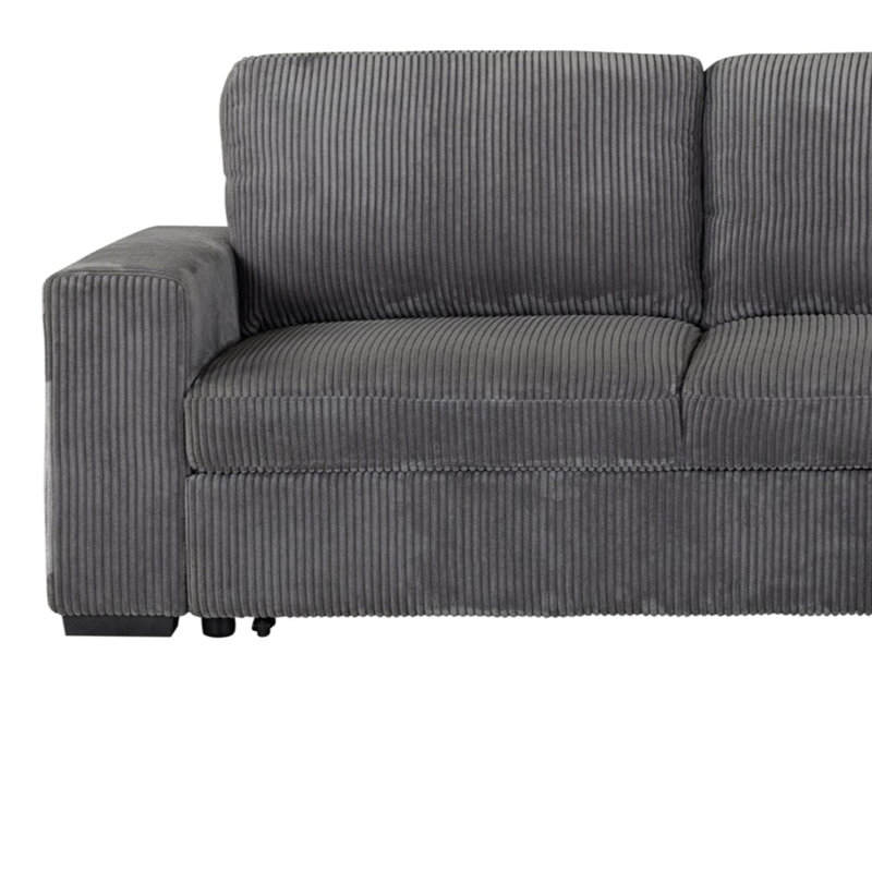 Canapé modulaire gris pour espace de vie principal - Tissu d'ameublement 5 places sans canapé-lit escamotable