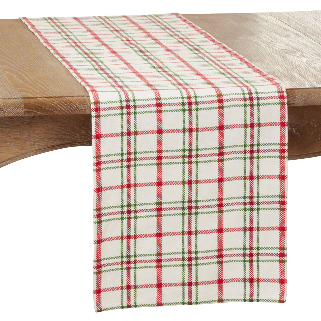 Aomame Plaid 100% Cotton Table Runner Gracie Oaks
