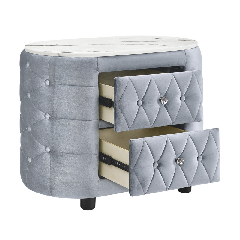 Natalia Night Stand Grey, Gray