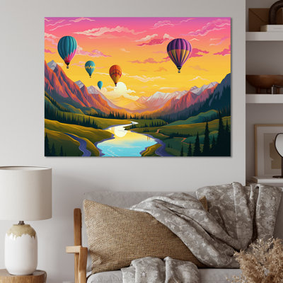 «Hot Air Ballon Bold Scenery II», reproduction sur toile
