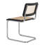 Chaise de salle à manger Cesca Cane (ensemble de 2) - Structure chromée, siège et dossier en rotin naturel, style Mid-Century moderne-1020441340