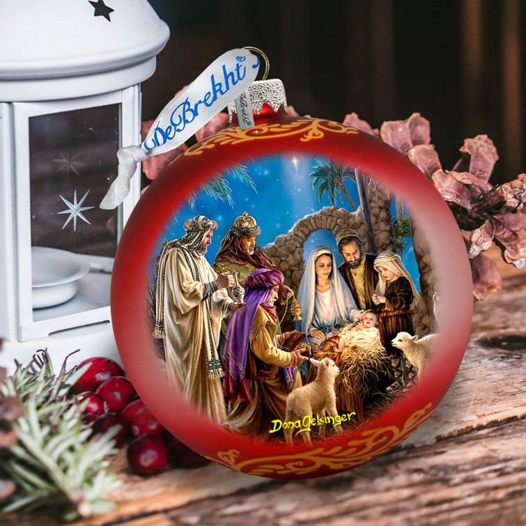 Nativity Ball Wooden Ornaments by Gelsinger | Nativity Holiday Decor - 8023852