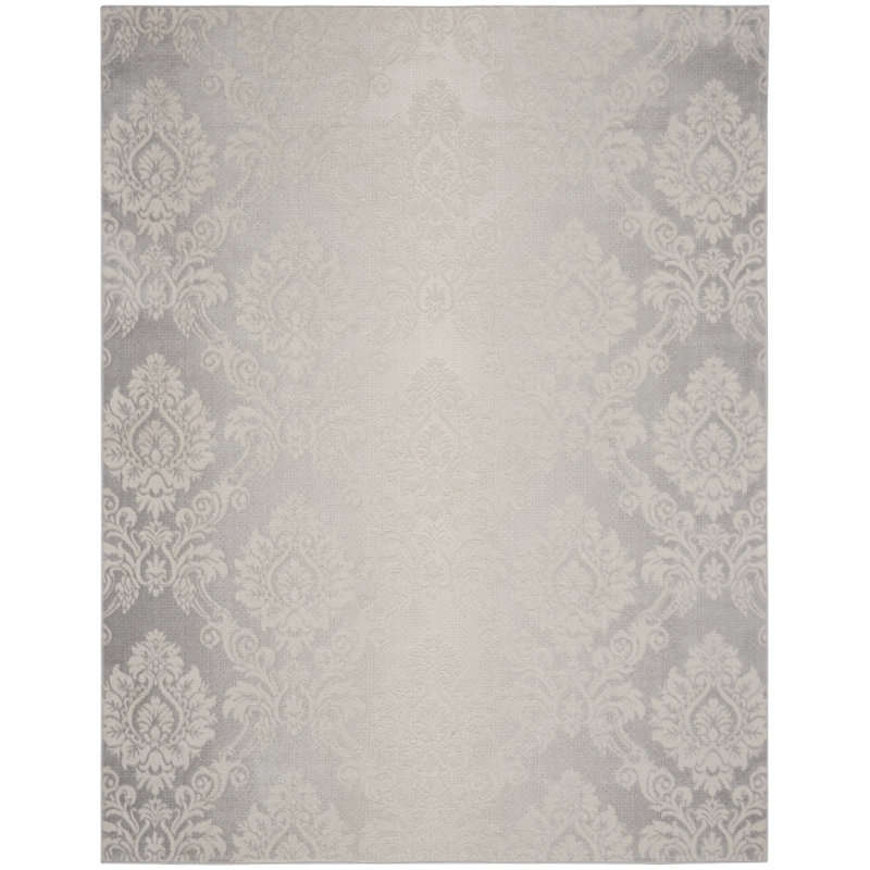 Gricell Damask Indoor Rug, Rectangle 9' x 12'