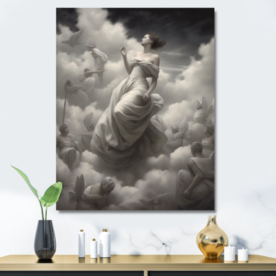 Ascendant Grace, surréalisme noir et blanc sur toile