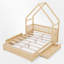 Grand lit plateforme en bois avec 2 tiroirs-114071855