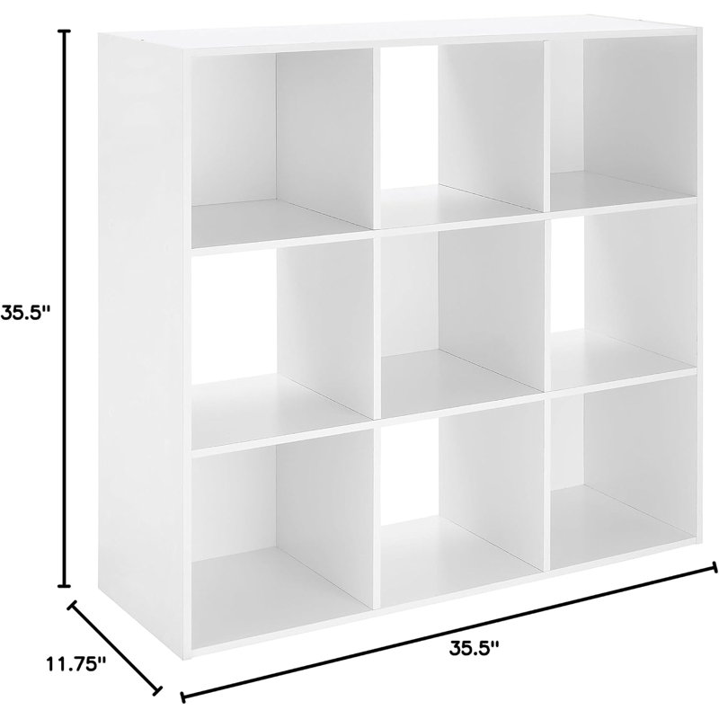 9 Cube Storage Organizer With Shelves, Stackable Design, Wall Mountable, Durable Laminated Particleboard For Home Organization