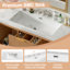 Meuble-lavabo simple 47,24 pouces avec comptoir en bois massif, armoire en MDF, portes à fermeture en douceur, tiroirs divisés, meuble-lavabo mural moderne