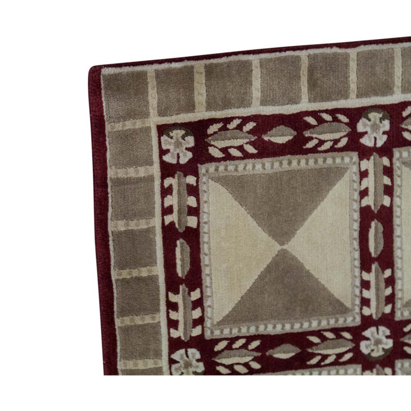 Hand Woven Cotton and Wool Area Rug
