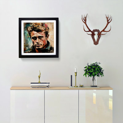 James Dean Abstract Expressionism - Single Picture Frame Print on Wood