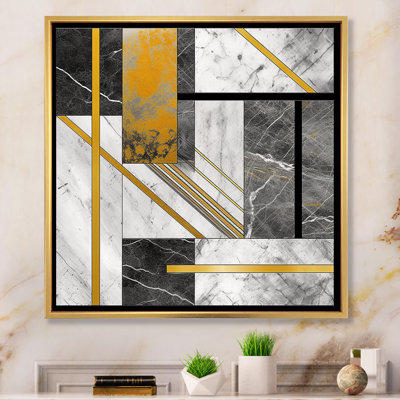Marbre granit agate avec des touches d'or X - décoration murale géométrique moderne