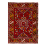 Red Vintage Traditional Wool Rug - 4' x 5'7""