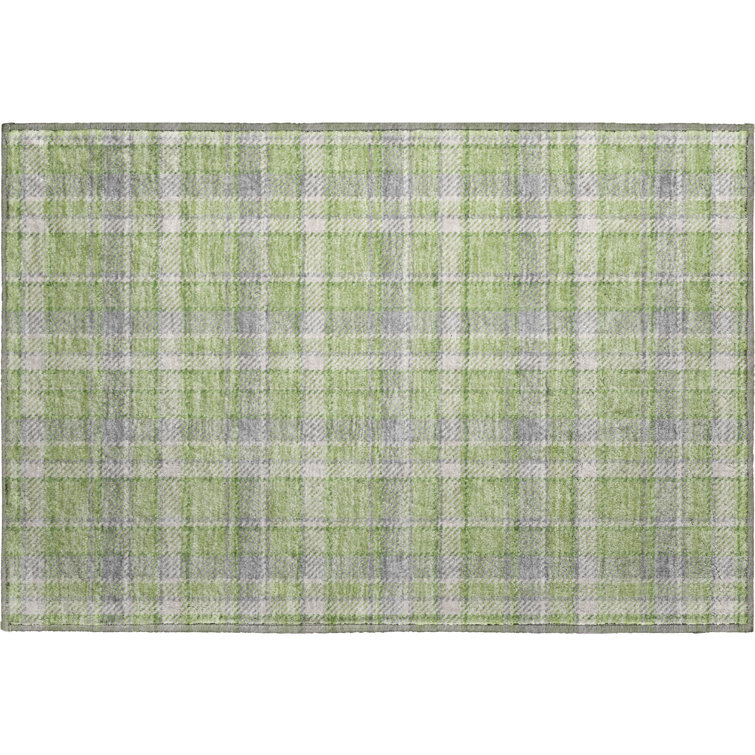 Premium Machine Washable Cerrito AMF563 Green Rug