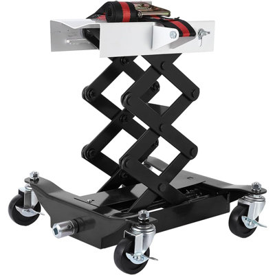 Cric de transmission hydraulique de 450 lb, plage de levage réglable de 7 à 23 po avec sangles de sécurité sécurisées, outil de réparation automobile robuste pour les projets d'entretien de garage