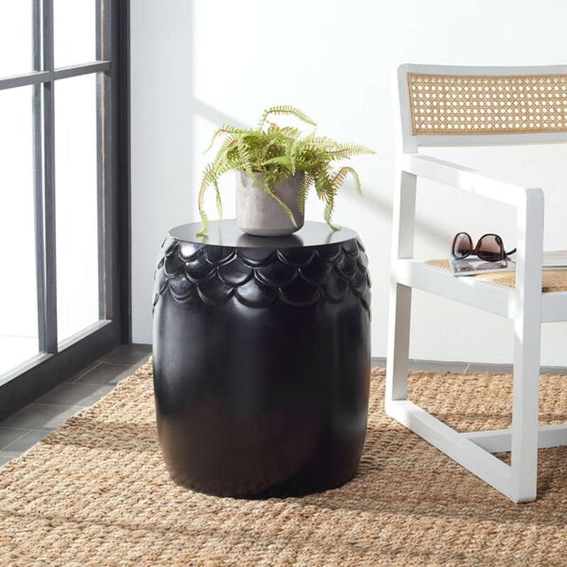 Tabouret décoratif en béton Mamie, Noir