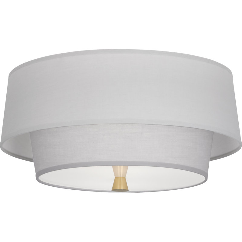 Decker Flush Mount,  Modern Brass, Smoke Gray